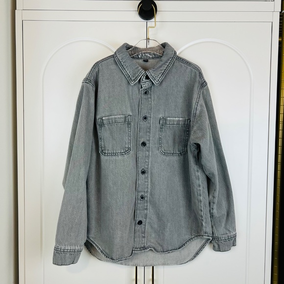 Art Class : Boy's Gray Denim Button Down Top - Picture 1 of 7